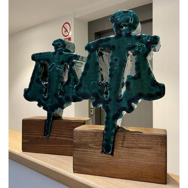 Ceramic Vintage La Justicia Sculptural Works by Equipo Crónica, 1970s, Set of 2 For Sale - Image 7 of 11