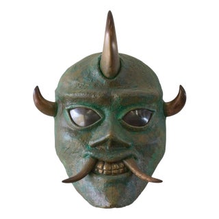 Bronze Oni Mask #2 by Splady Art Studios For Sale