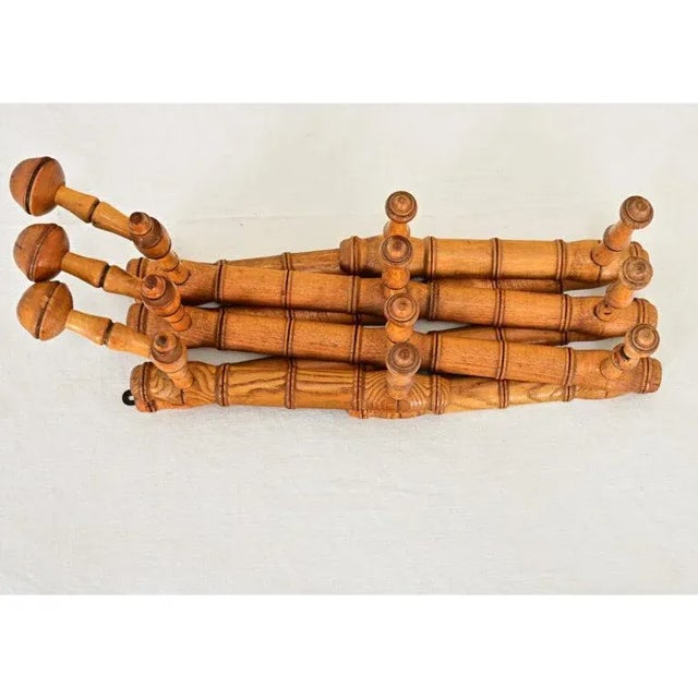 French 19th Century Faux Bamboo Coat & Hat Wall Hooks For Sale - Image 11 of 12