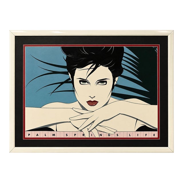 Vintage Palm Springs Life Patrick Nagel Serigraph 1984 42" X 32" For Sale