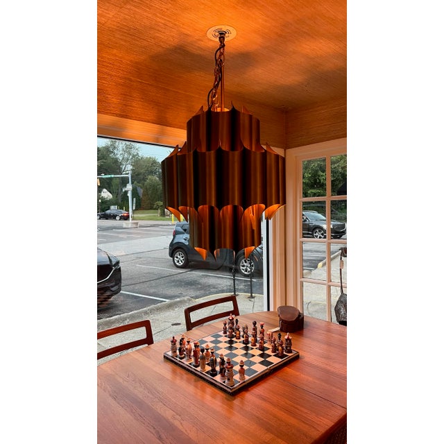 Mid-Century Modern Robert Sonneman for Restoration Hardware Cathedral Brass Mid-Century Modern Chandelier For Sale - Image 3 of 3