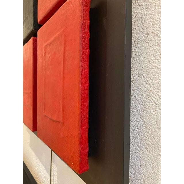 Gilbert Pauli, Red and Black Composition, Mixed Media, 2007 For Sale - Image 4 of 9