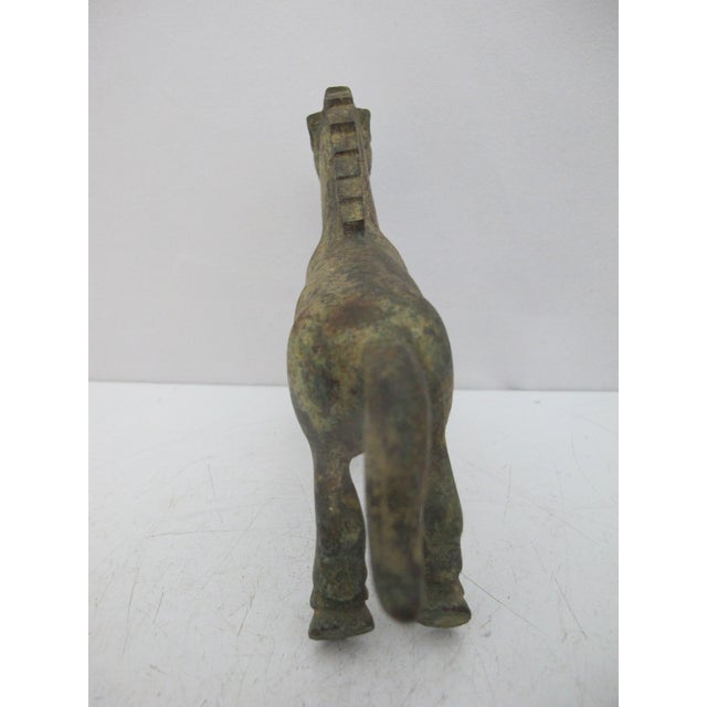 Vintage Chinese Bronze Han Dynasty Style Galloping Horse Statue Figurine For Sale In Portland, OR - Image 6 of 10