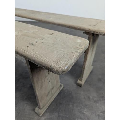 Large Farm Benches, Set of 2 For Sale - Image 4 of 9