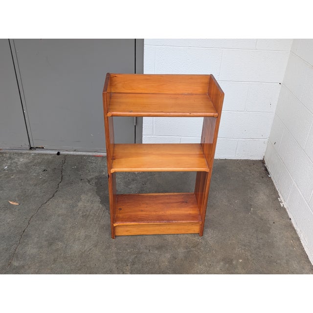 Mid-Century Modern Small Vintage Handmade Solid Oak Bookshelf For Sale - Image 3 of 12