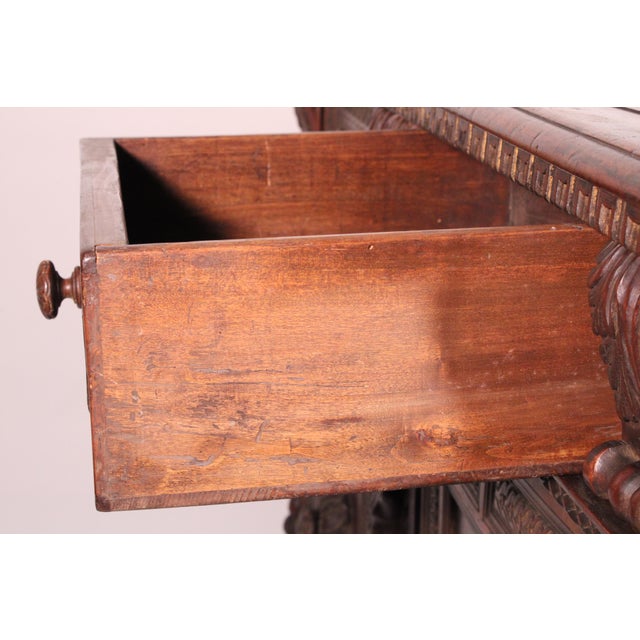Antique Baroque Style Walnut Credenza For Sale - Image 13 of 13