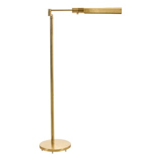 Late 20th Century Mid-Century Modern Casella Brass Articulated Pharmacy Floor Lamp For Sale