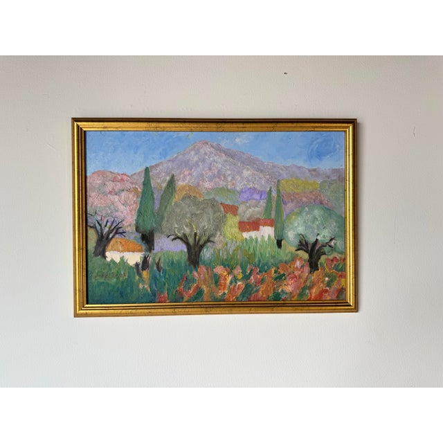 Impressionist Vintage Countryside Impressionist Landscape Oil Painting by Jobee Paul For Sale - Image 3 of 12