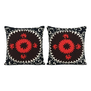 Tashkent Suzani Pillow Cover 24'' X 24'' - Set of Two For Sale