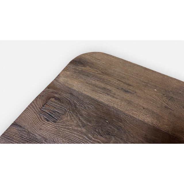 Brown 1960s Reclaimed Oak French Bistro Table (1 of 2) For Sale - Image 8 of 9