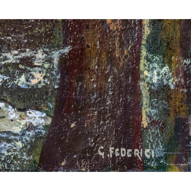 Gino Federici, Shepherd with Flock, Oil on Canvas, Signed, 20th Century For Sale In Atlanta - Image 6 of 9