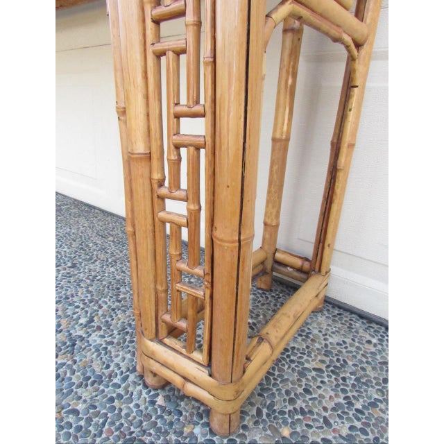 Wood Antique Chinese Chippendale Bamboo Console or Altar Table For Sale - Image 7 of 18
