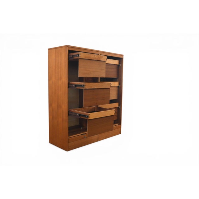 Danish Modern Tambour Locking File Cabinet in Teak | 1960s For Sale - Image 10 of 12