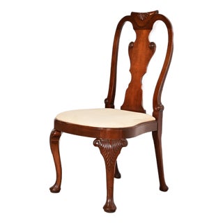 Baker Furniture Georgian Carved Mahogany Side Chair or Dining Chair For Sale