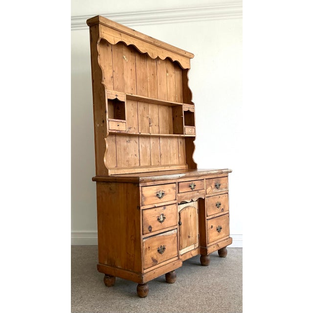 Farmhouse Vintage Primitive Pine Hutch For Sale - Image 3 of 12