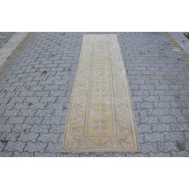 3x9 Oushak Hallway Wool Runner Rug For Sale - Image 11 of 11