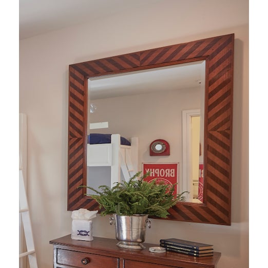 A beautifully crafted large mirror ( The Hutchinson Herringbone Mirror) by Robert Lighton, a celebrated New York furniture...