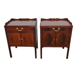 Baker Mahogany Nightstands a Pair For Sale