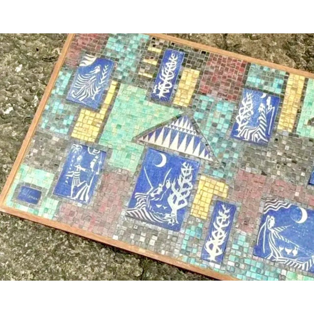 Blue Vintage Mid-Century Modern Mosaic Tile Wall Sculpture For Sale - Image 8 of 8
