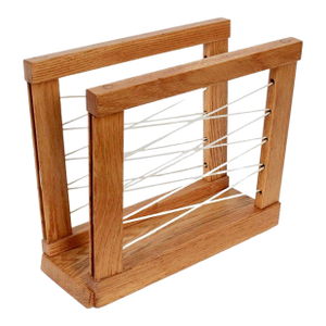 Hand Crafted Solid Oak and Cord Magazine Rack, Circa 1950