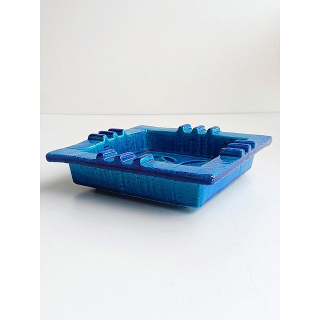Bitossi Blue Ceramic Ashtray Vide-Poche by Aldo Londi Rimini for Bitossi, Italy, 1960s For Sale - Image 4 of 10