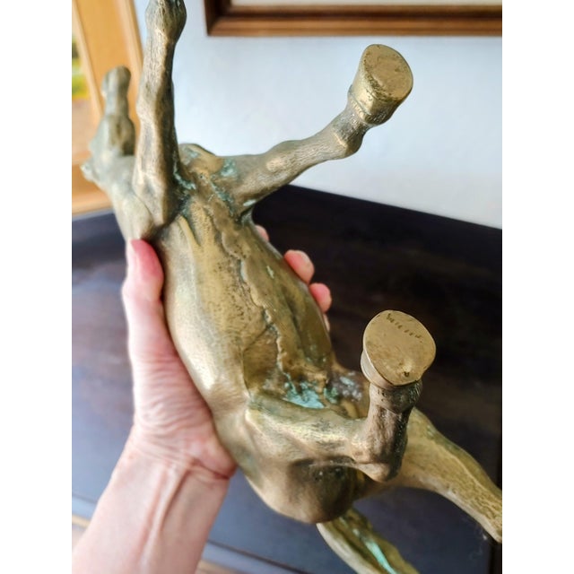 Metal Vintage Brass Horse Sculpture For Sale - Image 7 of 7