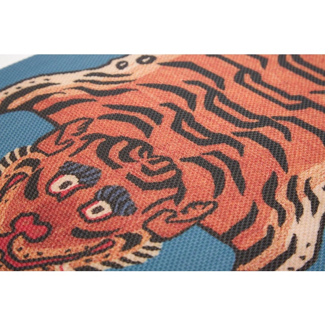 Illustration Tiger Velvet Vinyl Placemats, Set of 4 For Sale - Image 3 of 4