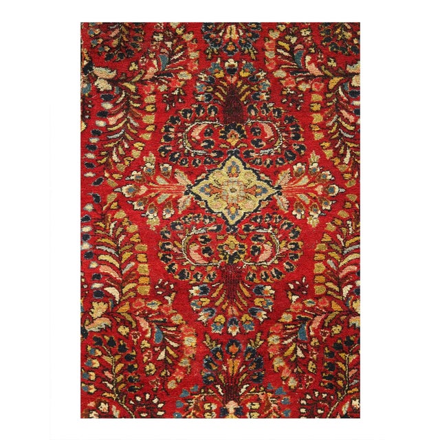 Antique Persian Sarouk rug. These vintage rugs bring traditional sophistication to your home. These rugs feature 100%...