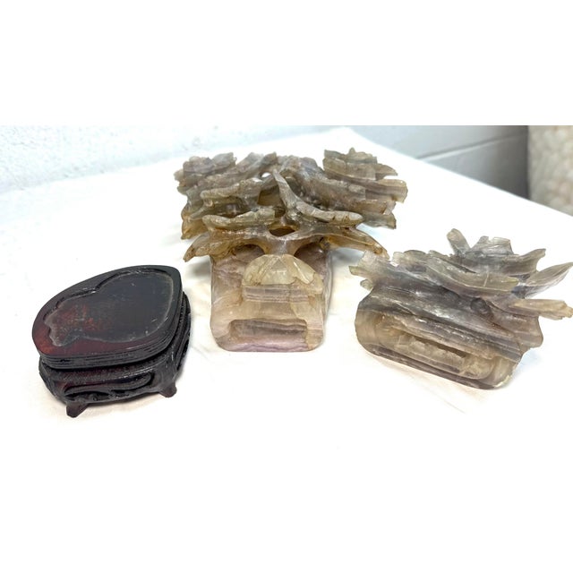 Large Antique Carved Chinese Amethyst Smokey Quartz Crystal Lidded Urn Sculpture For Sale - Image 14 of 17