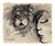 Mino Maccari, Portraits, 1960s, Charcoal & Watercolor For Sale