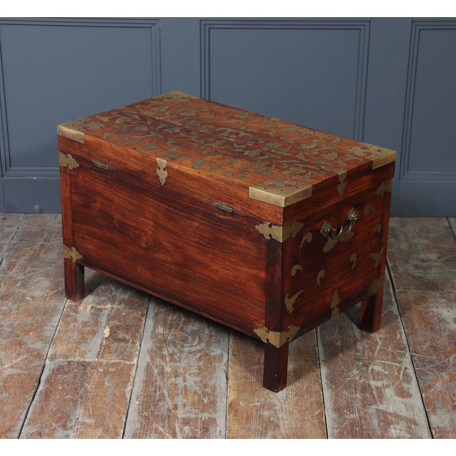 Antique Anglo-Indian Padauk Chest, 1860 For Sale - Image 10 of 17