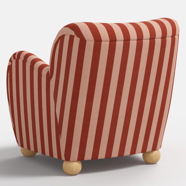 Spritely Home Rumi Armchair in Canopy Stripe Tonal Blush For Sale In Chicago - Image 6 of 7