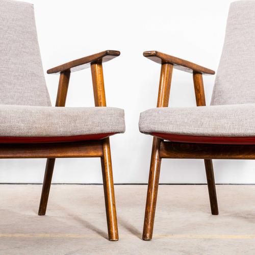 1950s Mid-Century Modern Upholstered Lounge Chair with Straight Arms, 1950s For Sale - Image 5 of 9