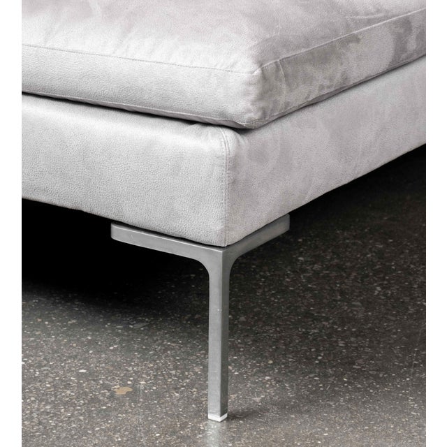 B&b Italia Gray Suede Upholstered Sectional Sofa For Sale In New York - Image 6 of 14