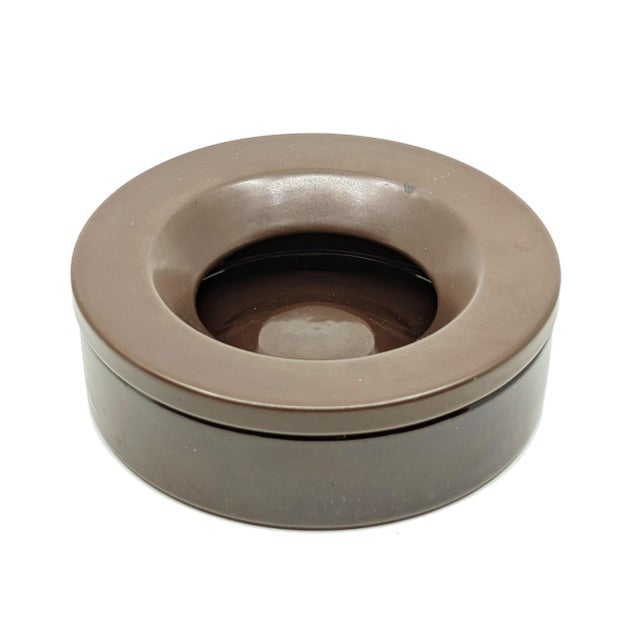Brown Small Brown Ceramic Barbados Ashtray by Angelo Mangiarotti for Danese, 1964 For Sale - Image 8 of 8