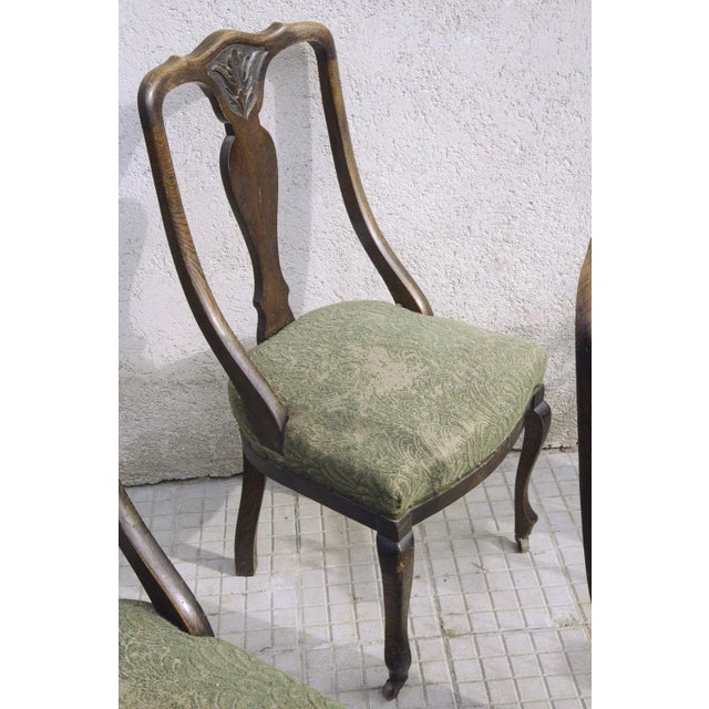 Wood Oak Chairs with Arched Backrests, England, 1870s, Set of 4 For Sale - Image 7 of 9