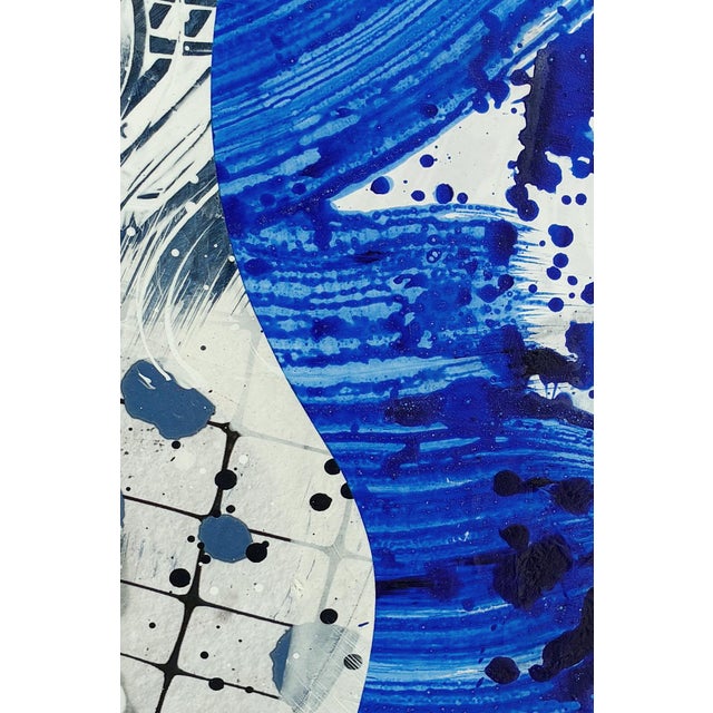 "Ballast Blue" by Michael DesRosiers Abstract Mixed-Media on MDF Panel (2022) For Sale In New York - Image 6 of 16