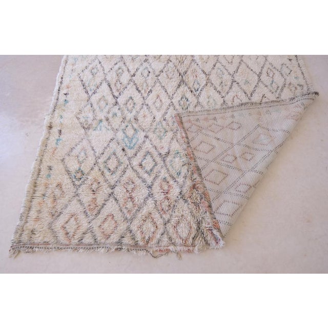 1980's Moroccan Tribal Beni Ourain Wool Rug - 8.1 X 7 Ft For Sale In Cleveland - Image 6 of 7