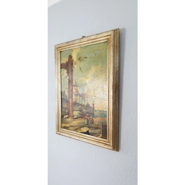 Late 20th Century Late 20th Century Classical Roman Ruins Landscape Oil on Canvas Painting, Signed For Sale - Image 5 of 11