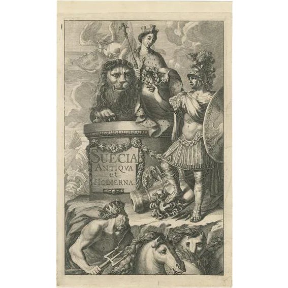 Personification of the Swedish Realm, 1669, Paper For Sale