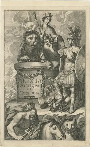 Personification of the Swedish Realm, 1669, Paper