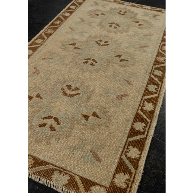 Textile Turkish Mini Rug Oriental Hand Knotted Vintage Rug 1'9" x 3'1" #21283 For Sale - Image 7 of 8