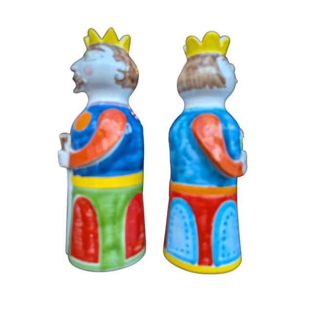 Italian 1980s Desimone Italian Ceramic King and Queen Candle Holders For Sale - Image 3 of 8
