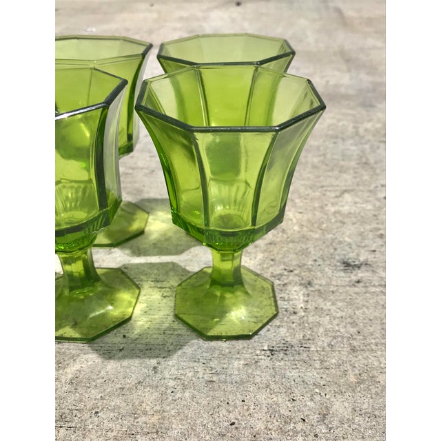 MidCentury Modern Green Cordial Glasses Set of 8 Chairish