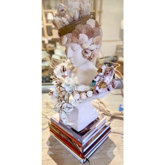 Shell Encrusted Bust by May River Neptune - Custom Painted in Farrow ...