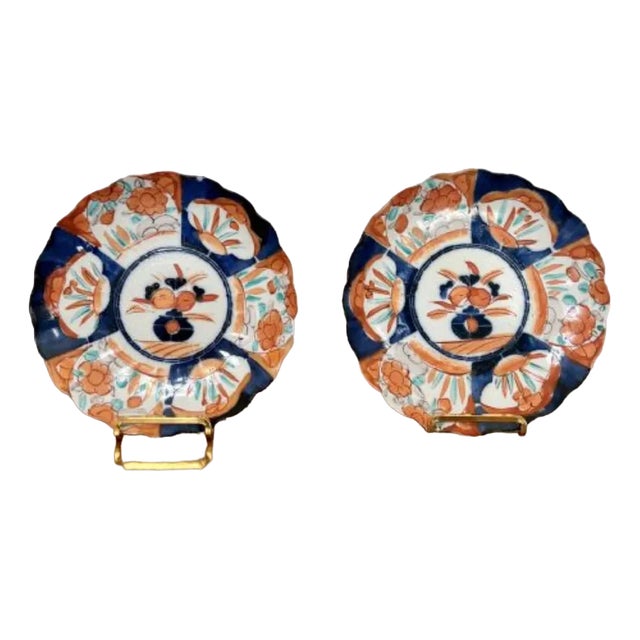 Antique Japanese Imari Plates, 1900, Set of 2 For Sale