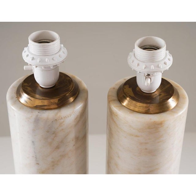 1960s Large Swedish Midcentury Table Lamps in Marble, 1960s, Set of 2 For Sale - Image 5 of 8
