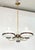 1960's Stilnovo Style Walnut and Brass Chandelier For Sale - Image 9 of 17