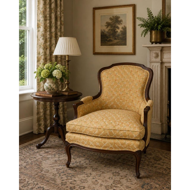 Late 20th Century Upholstered French Bergere Chair For Sale - Image 12 of 12