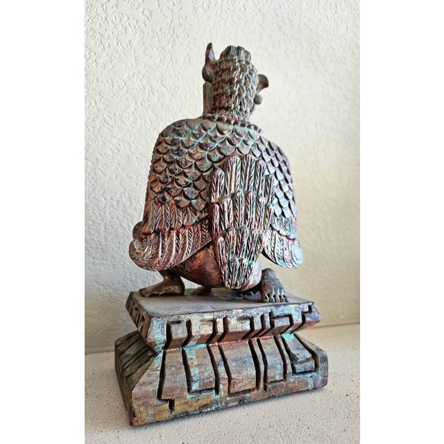 Early 20th Century Southeast Asian Hand-Carved Wooden Kinnari Figure For Sale - Image 10 of 12